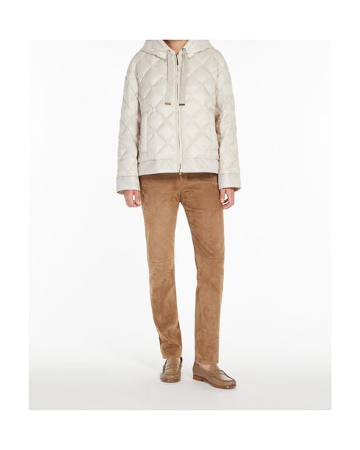 Max Mara Natural Skinny Suede Trousers
