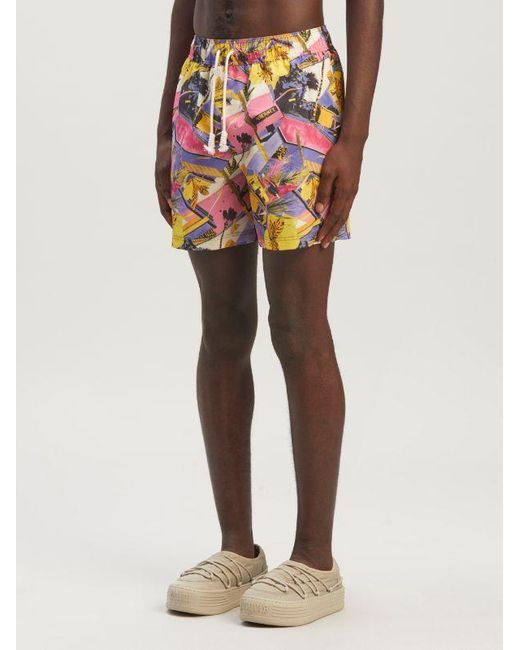 Palm Angels Red Miami Mix Swimshorts for men