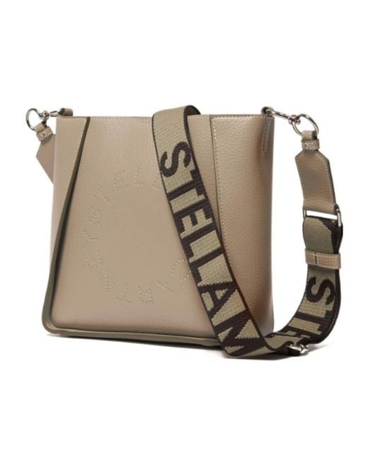 Stella McCartney Natural Logo Square Crossbody Bag