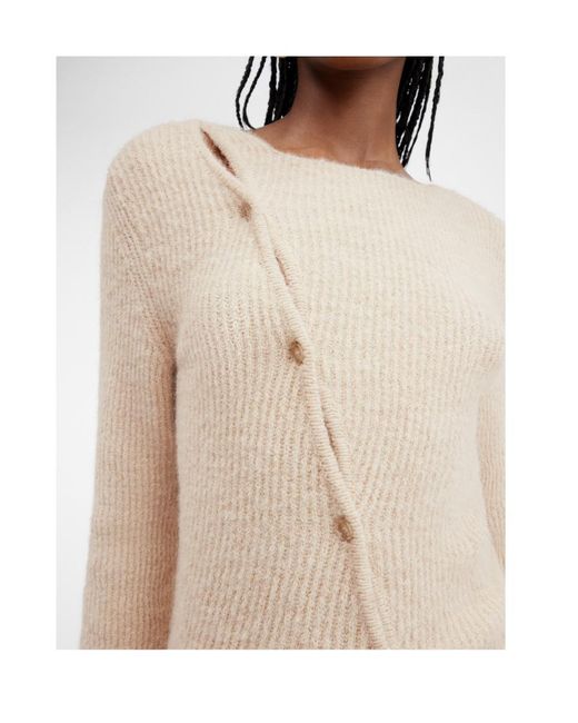 Jacquemus Natural La Pau Cut-Out Long-Sleeved Cardigan