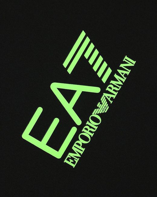EA7 Black Logo Printed T-Shirt for men