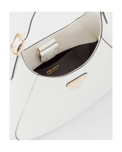 Prada White Leather Shoulder Bag