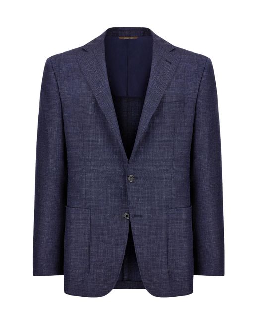 Canali Blue Long-Sleeved Suit Jacket for men