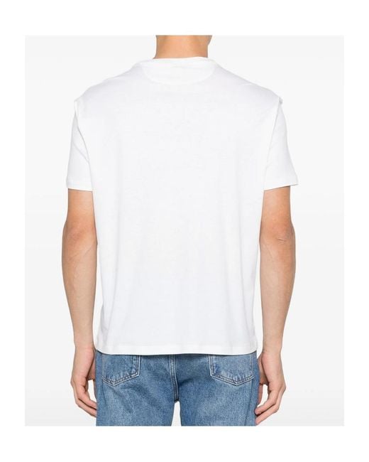 Isaia White Short-Sleesleeved T-Shirt for men