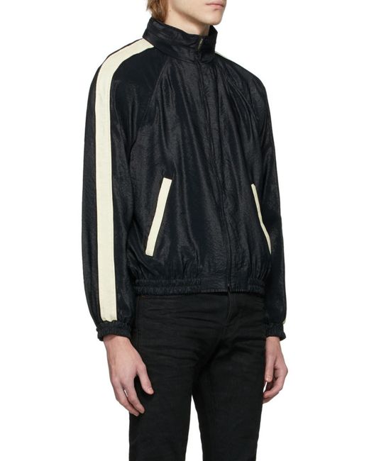 Saint Laurent Blue Monogram Zip-Up Jacket for men