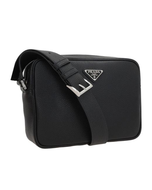 ショルダーバッグ PRADA Men Shoulder bag Black 2VH1902DMH F0002 Prada Triangle-Logo Zipped Crossbody Bag in Black for Men | Lyst