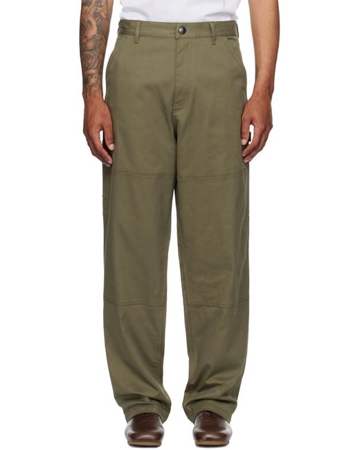 Moncler Green Cotton Gabardine Pants for men