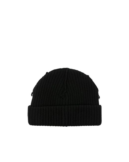 charlesjeffreyloverboy Black Ribbed-Knit Beanie for men