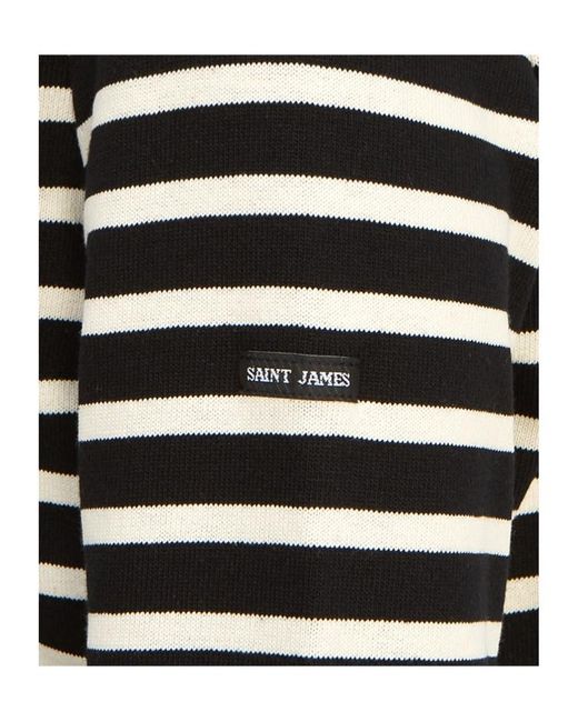 Saint James Black Striped Long-Sleeved T-Shirt