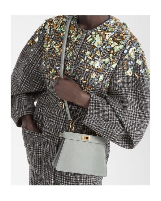 Fendi Gray Matcha Nubuck Lizard Bag