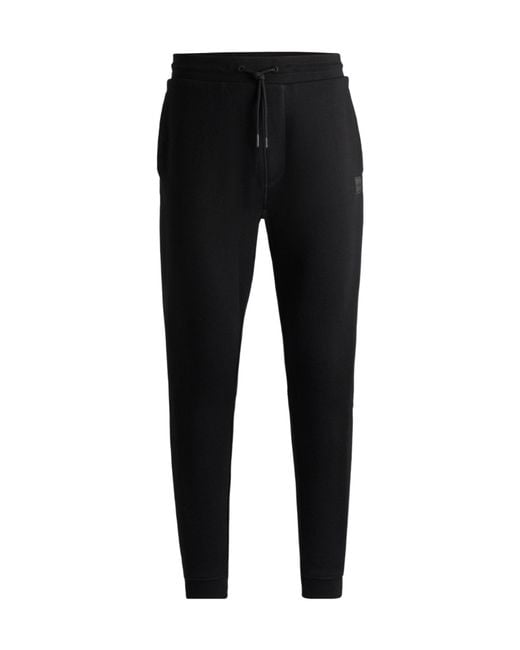 Boss Black Solid Color Cuffed Casual Pants for men