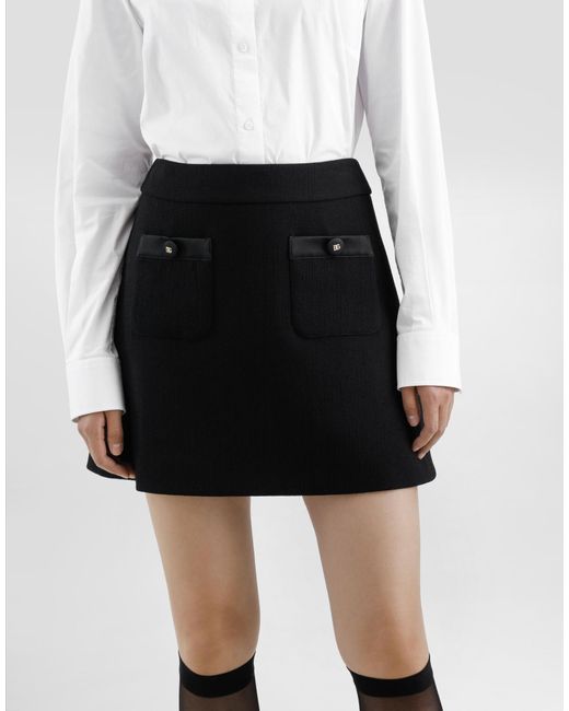 Dolce & Gabbana Black A-Line Mini Skirt