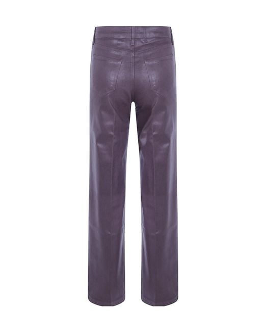 L'Agence Purple Scottie Coated Wide-Leg Jeans