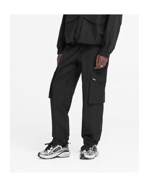 Represent Black Tech Cargo Pants for men