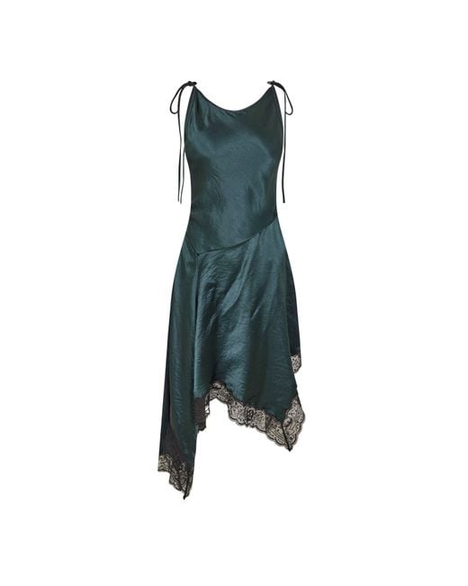 Acne Green Satin Lace Dress