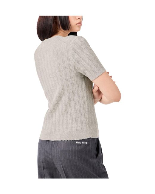 Miu Miu White Versatile Short-Sleeved Shirts