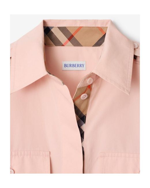 Burberry Pink Cotton Poplin Shirt Dress
