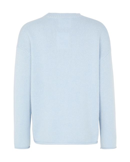 Lisa Yang Blue Crew-Neck Cashmere Sweater