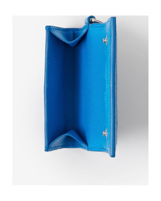 Burberry Blue Tb Logo-Plaque Card Case Lanyard for men