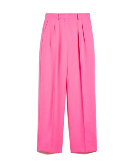 Sportmax Pink Belt-Loop Casual Pants