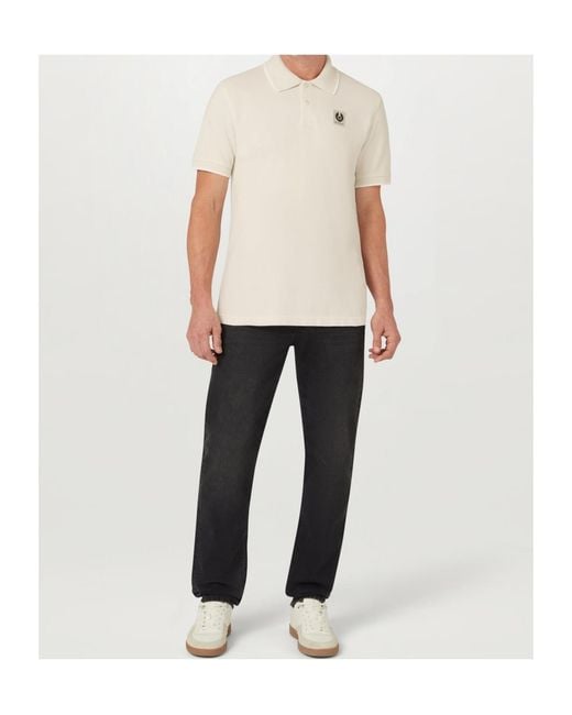 Belstaff White Logo Polo Shirt for men