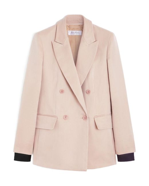 Max Mara Natural Feltro Double-Breasted Tailored Blazer