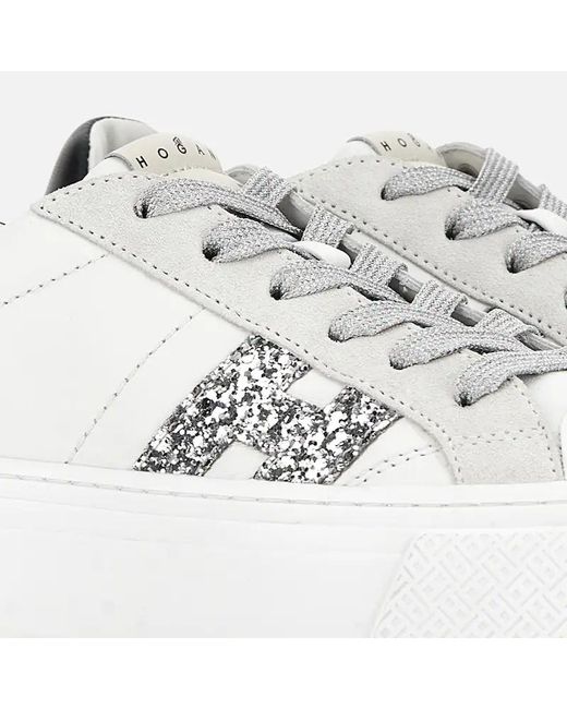 Hogan White Crosswind Lace-Up Sneakers