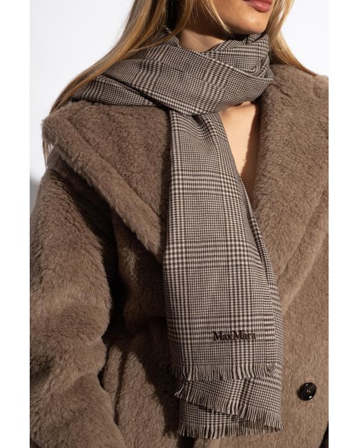 Max Mara Natural Plaid Scarf