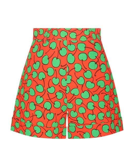 Moschino Red All-Over Cherry Printed Shorts