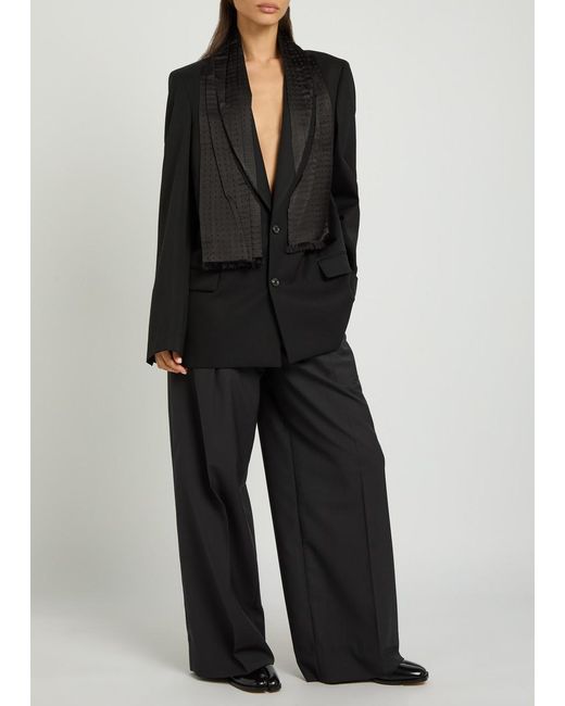 Maison Margiela Black Wool Polka Dot Coat
