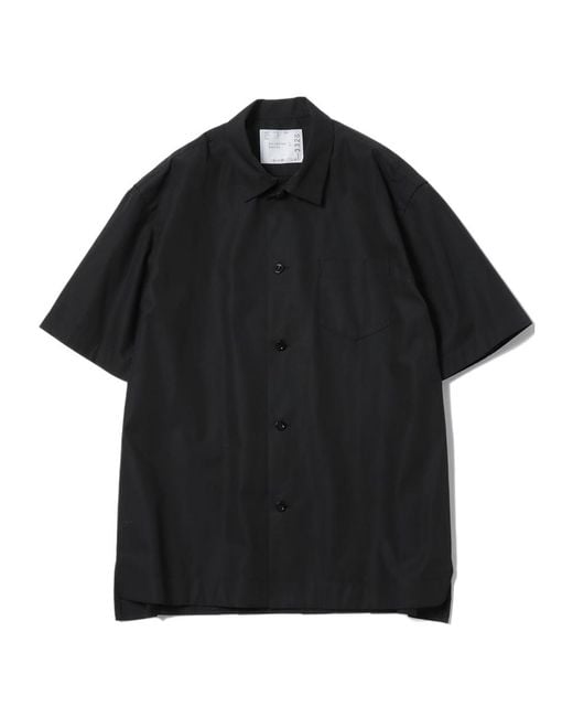Sacai Black Short-Sleeved Shirt for men