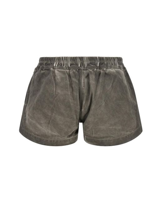 Rick Owens Gray Drawstring Shorts