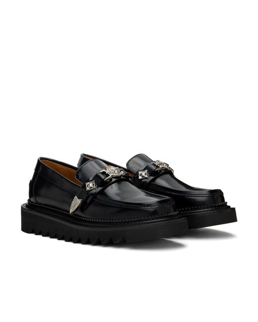 Toga Virilis Black Round Toe Loafers for men