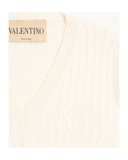 Valentino Natural Embroidered Cashmere Jumper