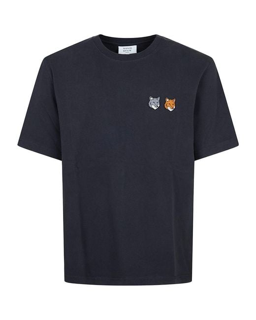 Maison Kitsuné Blue Maison Kitsuné Double Fox Head Comfort Tee-Shirt for men