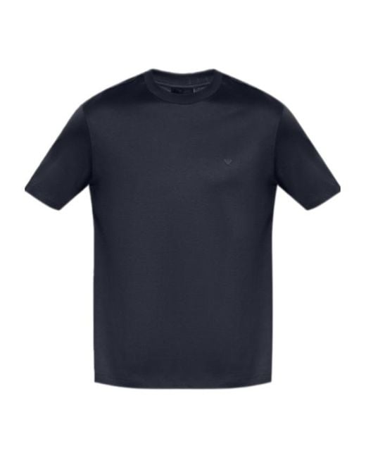 Emporio Armani Blue Eagle Logo Crewneck T-Shirt for men