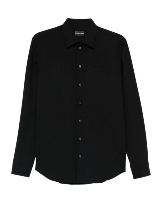 Emporio Armani Black Button Shirt for men