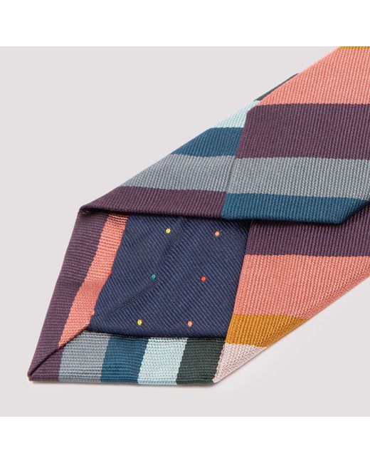 Paul Smith White Diagonal Stripe Tie for men