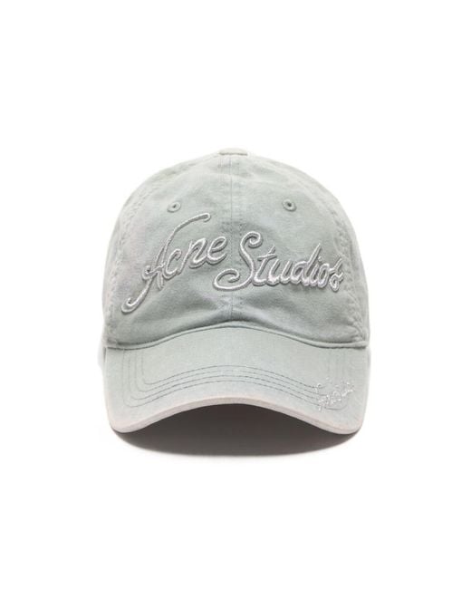 Acne Gray Embroidered Cap for men