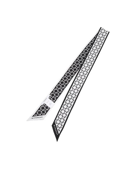 Givenchy White Pointed Silk Scarf
