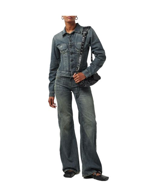 Balenciaga Blue Corseted Denim Jacket
