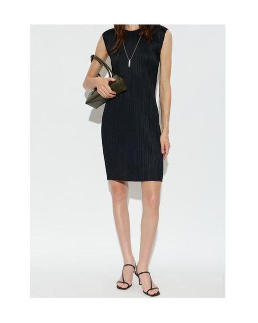 Pleats Please Issey Miyake Black Pleated Dress