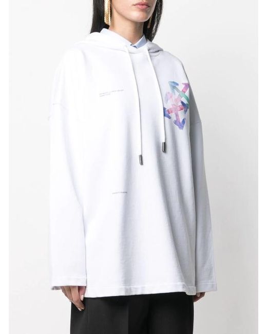 Off-White c/o Virgil Abloh White Watercolour Arrows Logo Hoodie