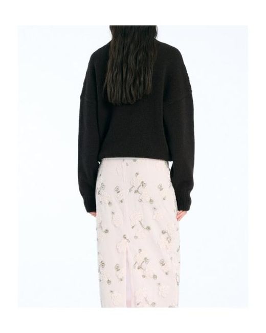 ROTATE BIRGER CHRISTENSEN Black V-Neck Sweater
