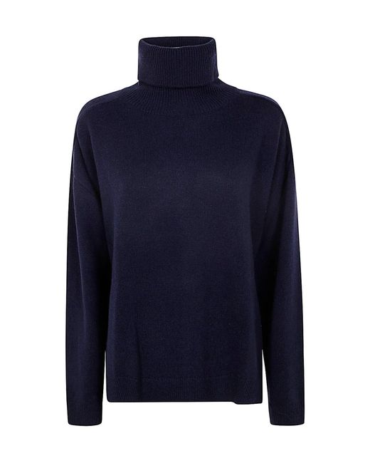 P.A.R.O.S.H. Blue High Neck Knitted Sweater