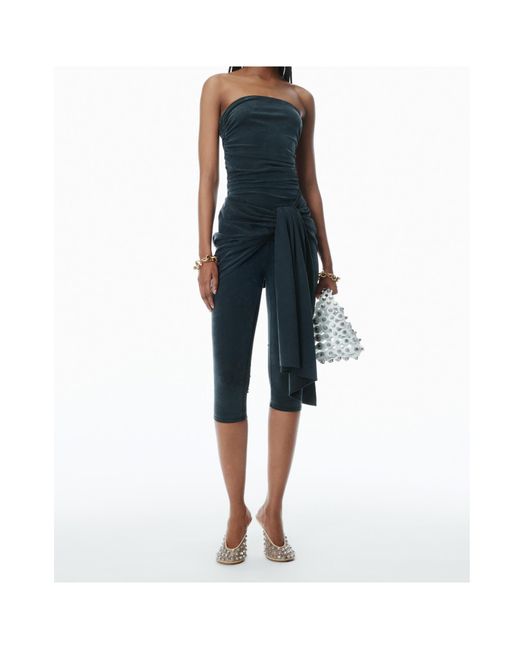 Alexander Wang Blue Off-Shoulder Layered Playsuit