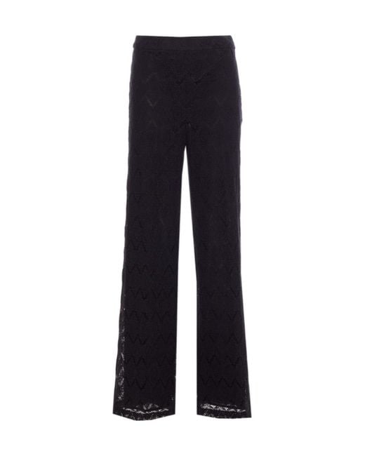 Twinset Blue Wide Leg Lace Pants