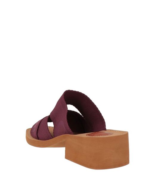 Chloé Purple Comfortable Square-Toe Printed Sandals