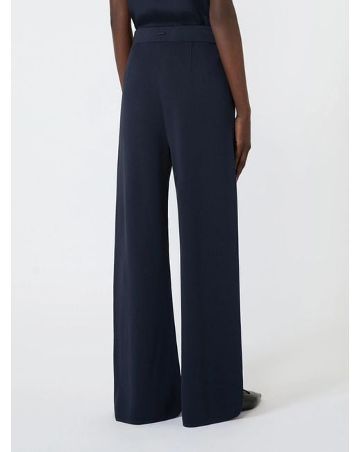 Max Mara Blue Pull-On Wide-Leg Pants