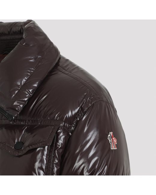 Moncler Black Grenoble Tecka Logo Detailed Quilted Jacket for men